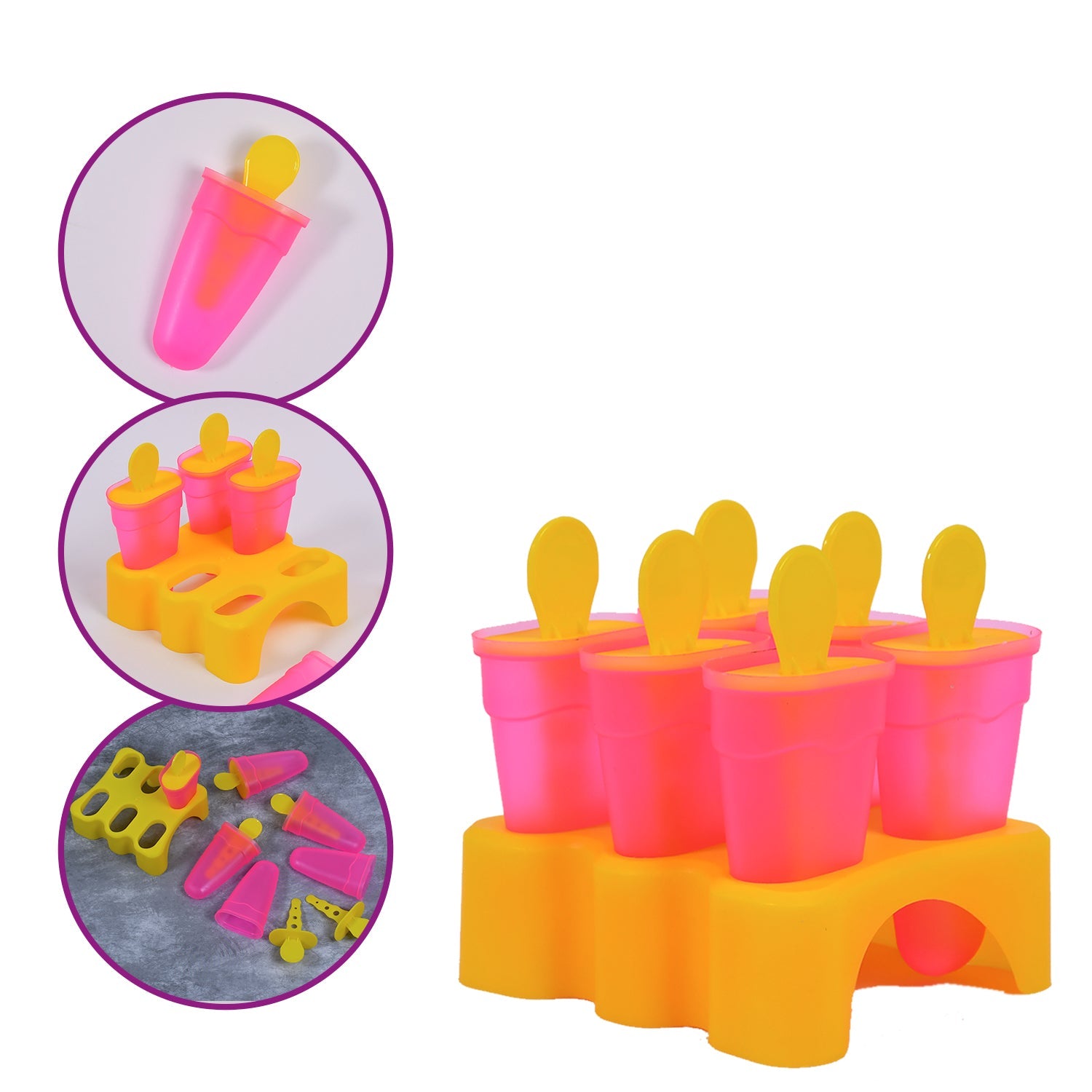 2261 Kulfi Maker Moulds Set Plastic Homemade Kulfi Mould 6pcs Set For Freezer Use DeoDap 2261 Kulfi Maker Moulds Set Plastic Homemade Kulfi Mould 6pcs Set For Freezer Use DeoDap